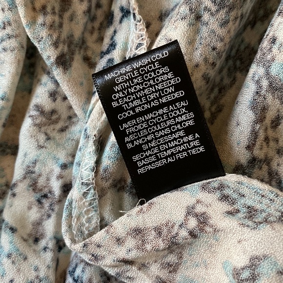 New AFRM Long Sleeve Midi Dress, Aqua All-Over Snake Print, Size Medium - Picture 5 of 16